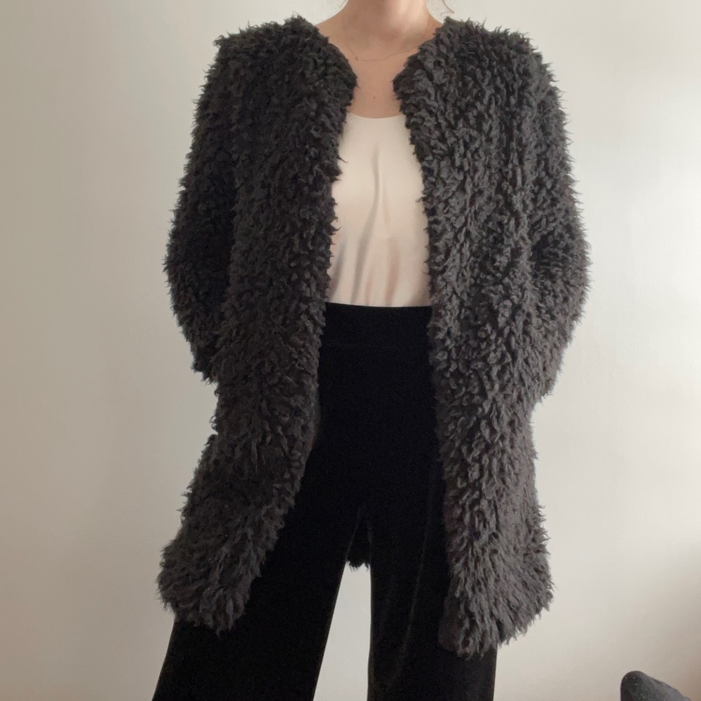 Vintage PIKO black furry coat